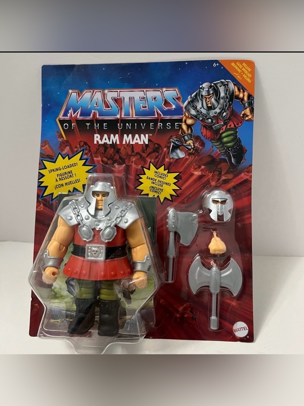 HE-MAN MASTERS OF THE UNIVERSE Ram Man deluxe Action Figure NRFB MOTU heman
